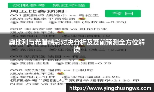 奥地利与希腊精彩对决分析及赛前预测全方位解读